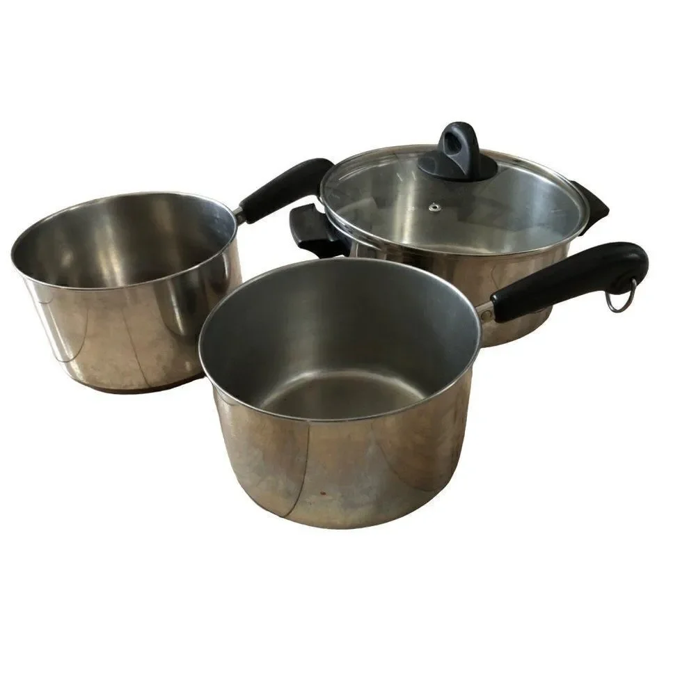 Vintage Revere Ware Copper Bottom Cooking Set Pot Pan Lot of 10